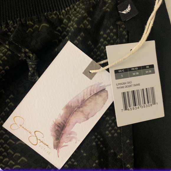 NWT Jessica Simpson Desert Snake High-Rise Woven Side Pockets Joggers Olive S - Picture 11 of 13